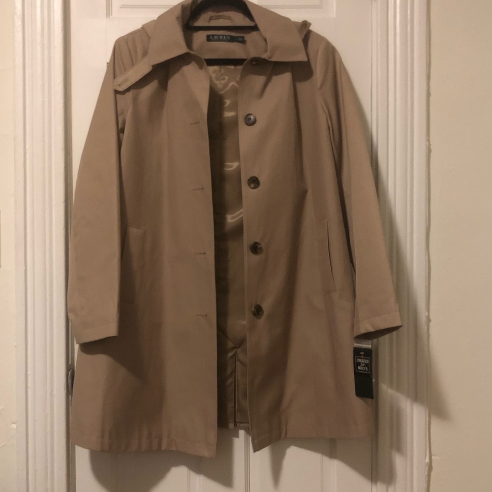 Ralph Lauren Tan Rain Coat with Hood